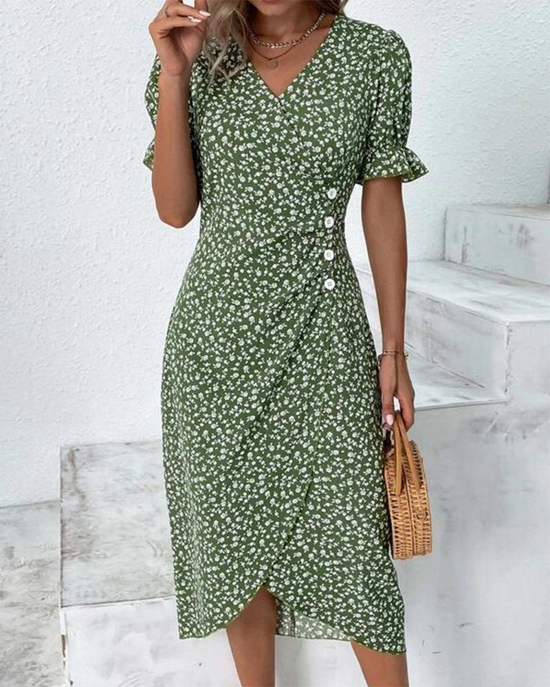 Leah | Blumenjurk mit V-hals