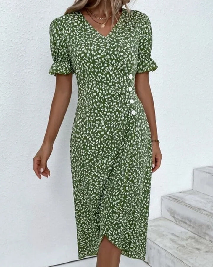 Leah | Blumenjurk mit V-hals