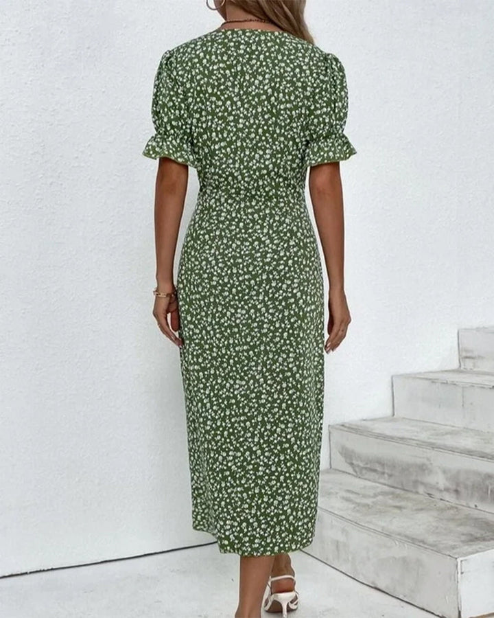 Leah | Blumenjurk mit V-hals