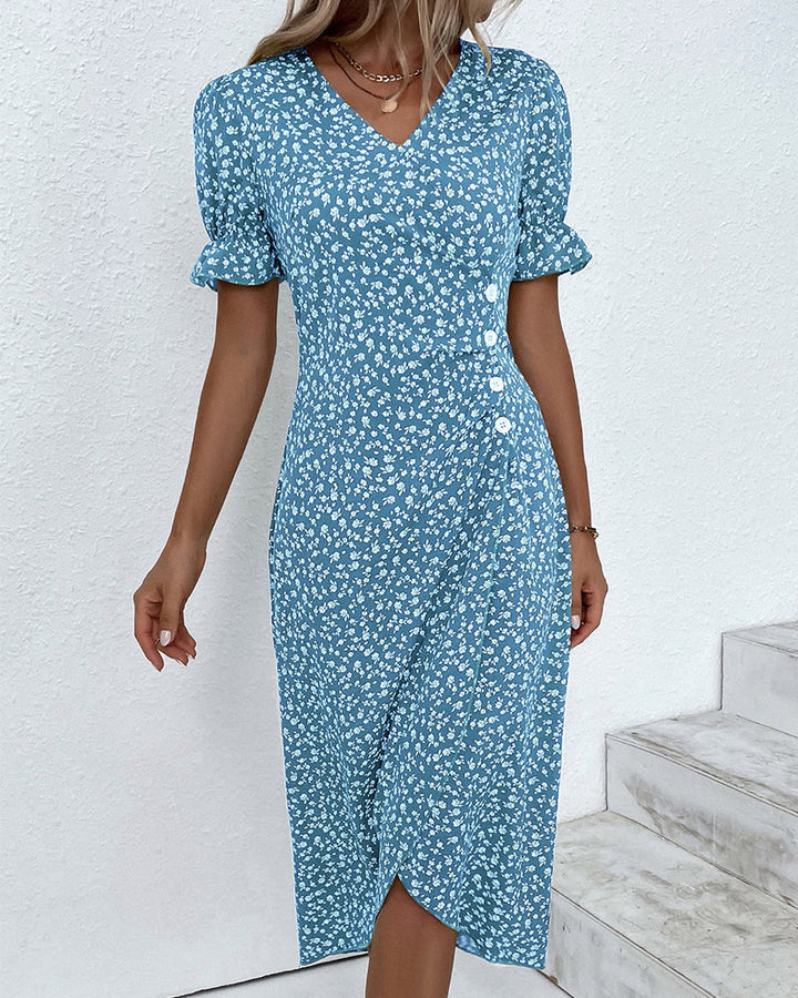 Leah | Blumenjurk mit V-hals