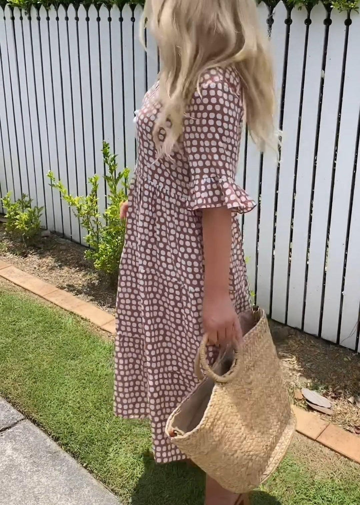 Emilia | Kurzärmeliges Kleid mit Tupfenmuster