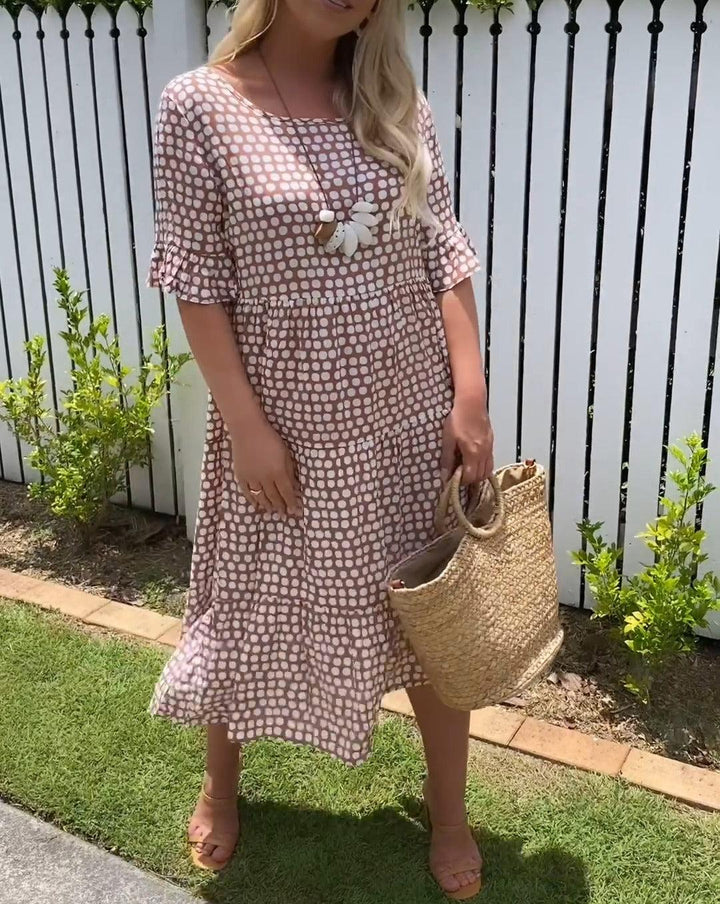 Emilia | Kurzärmeliges Kleid mit Tupfenmuster