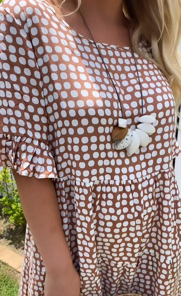 Emilia | Kurzärmeliges Kleid mit Tupfenmuster