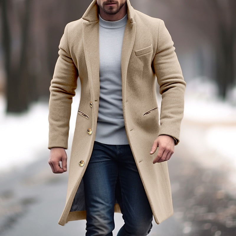 Raimund | Eleganter langer Wollmantel