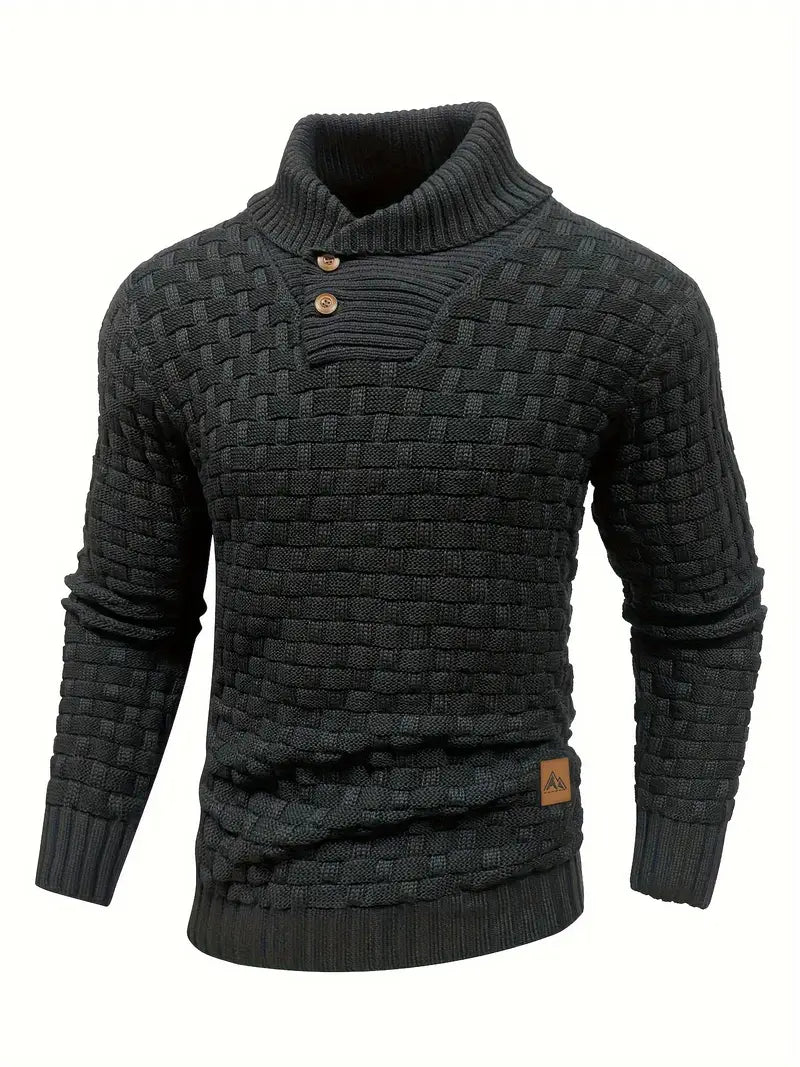 Immanuel | Grobstrick-Pullover mit Knopfleiste