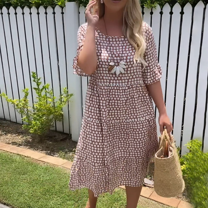 Emilia | Kurzärmeliges Kleid mit Tupfenmuster