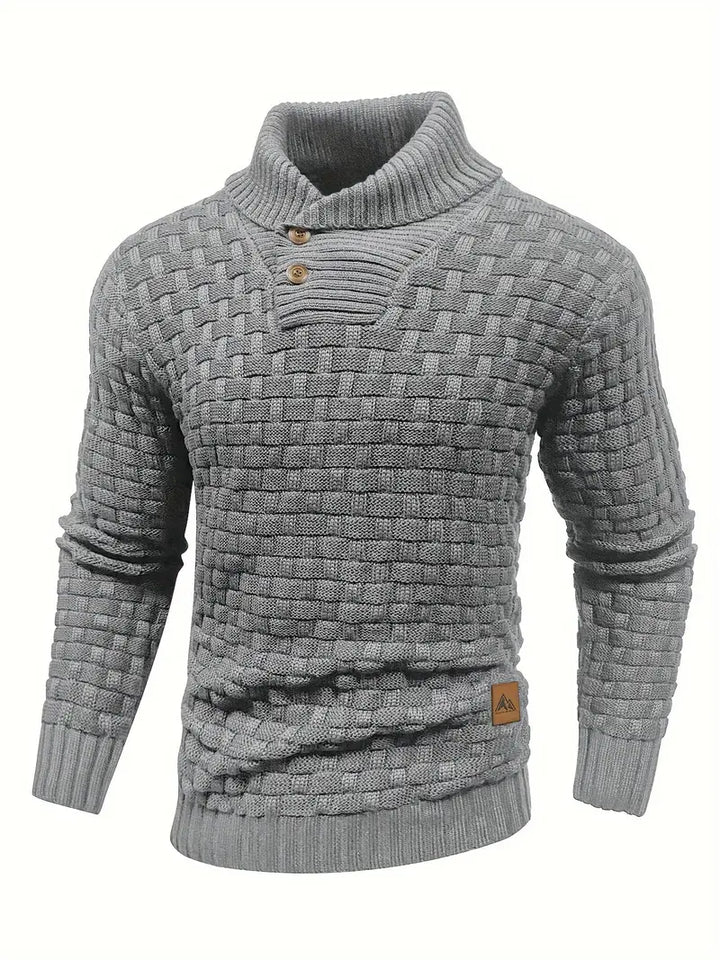 Immanuel | Grobstrick-Pullover mit Knopfleiste