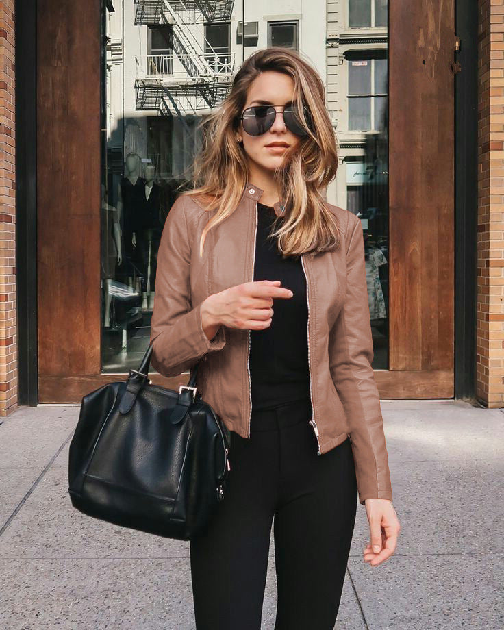 Sophie |  Floriluxe Slim Fit Eco-Lederjacke