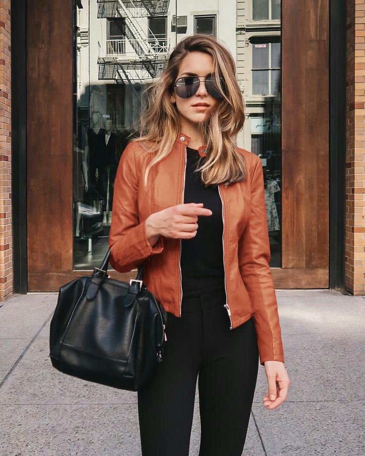 Sophie |  Floriluxe Slim Fit Eco-Lederjacke