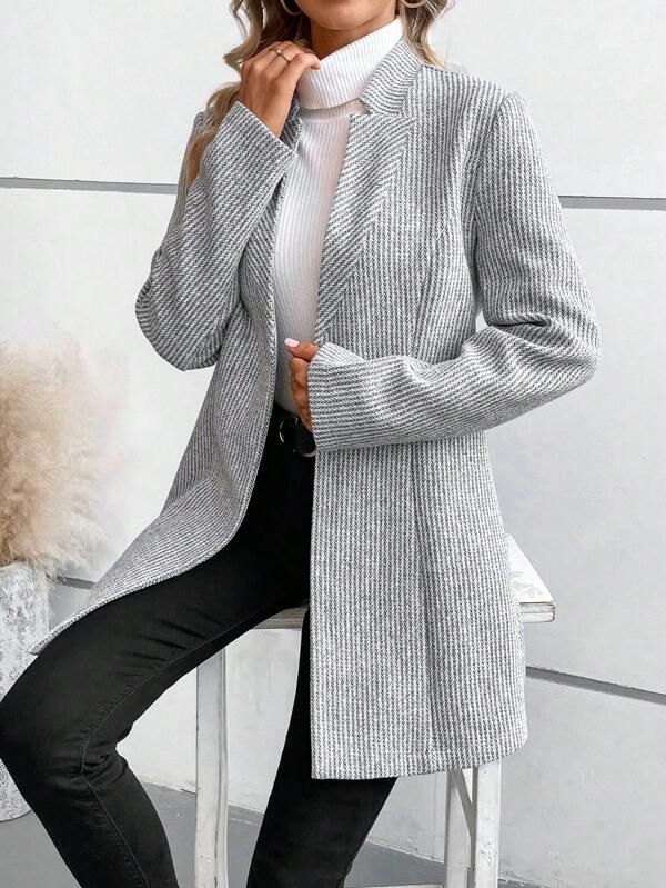 Agathe | Blazer mit Rippstrick und einem Knopf
