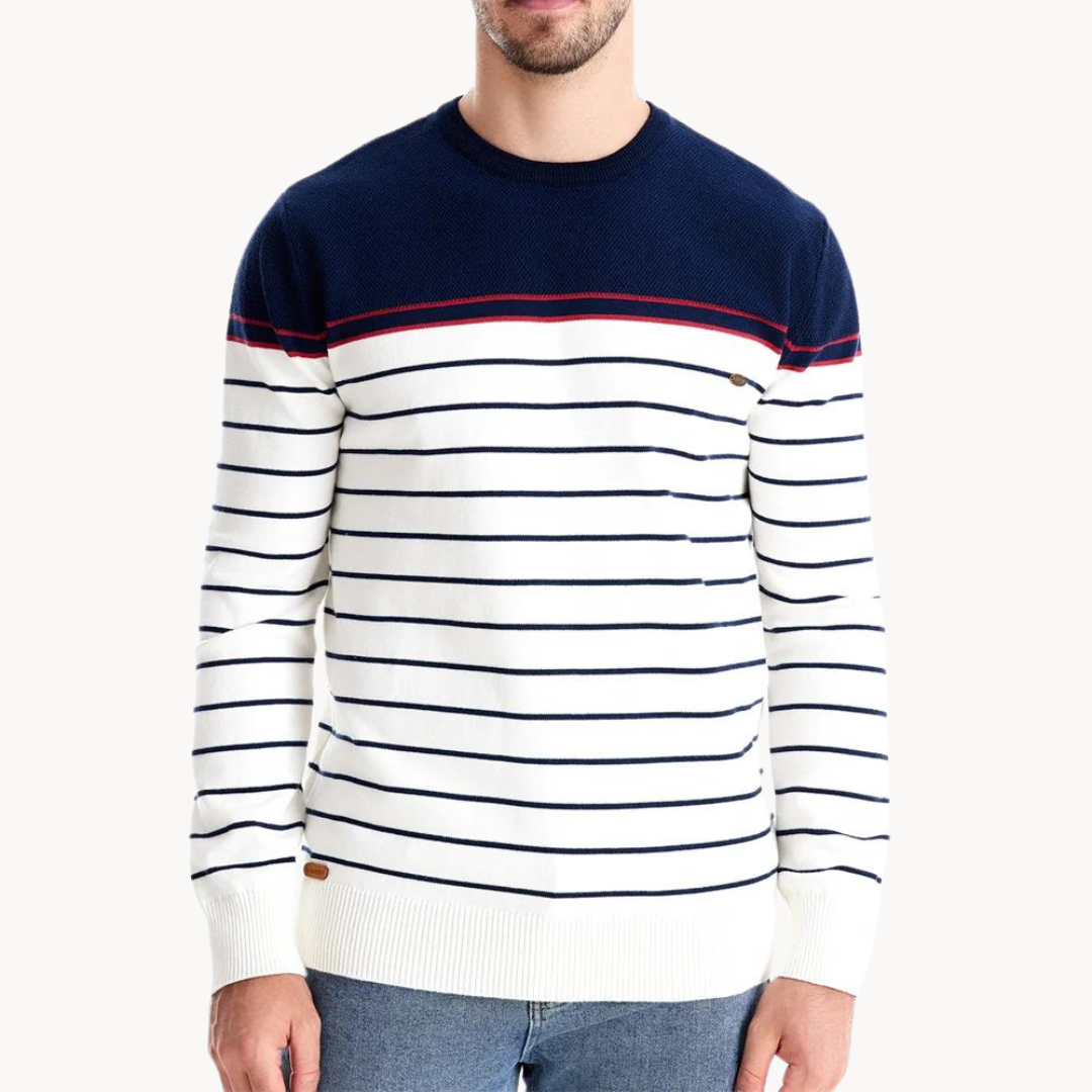 Egon | Klassischer gestreifter Pullover