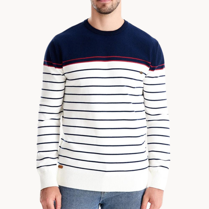 Egon | Klassischer gestreifter Pullover