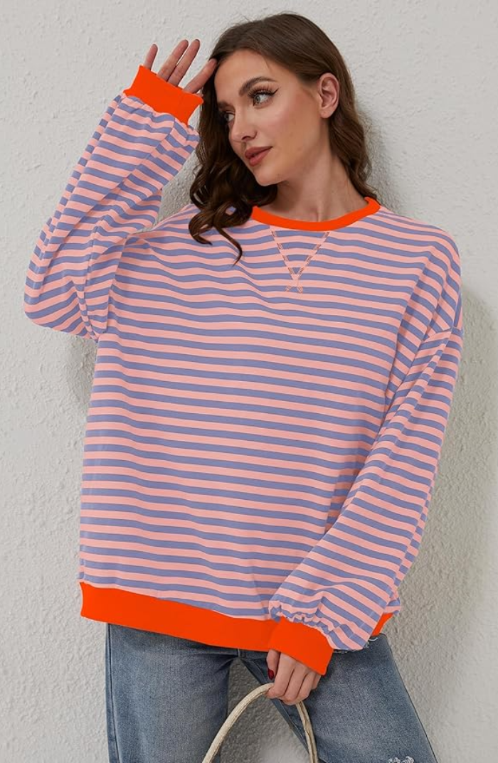 AMBER | ÜBERGROSSER GESTREIFTER PULLOVER