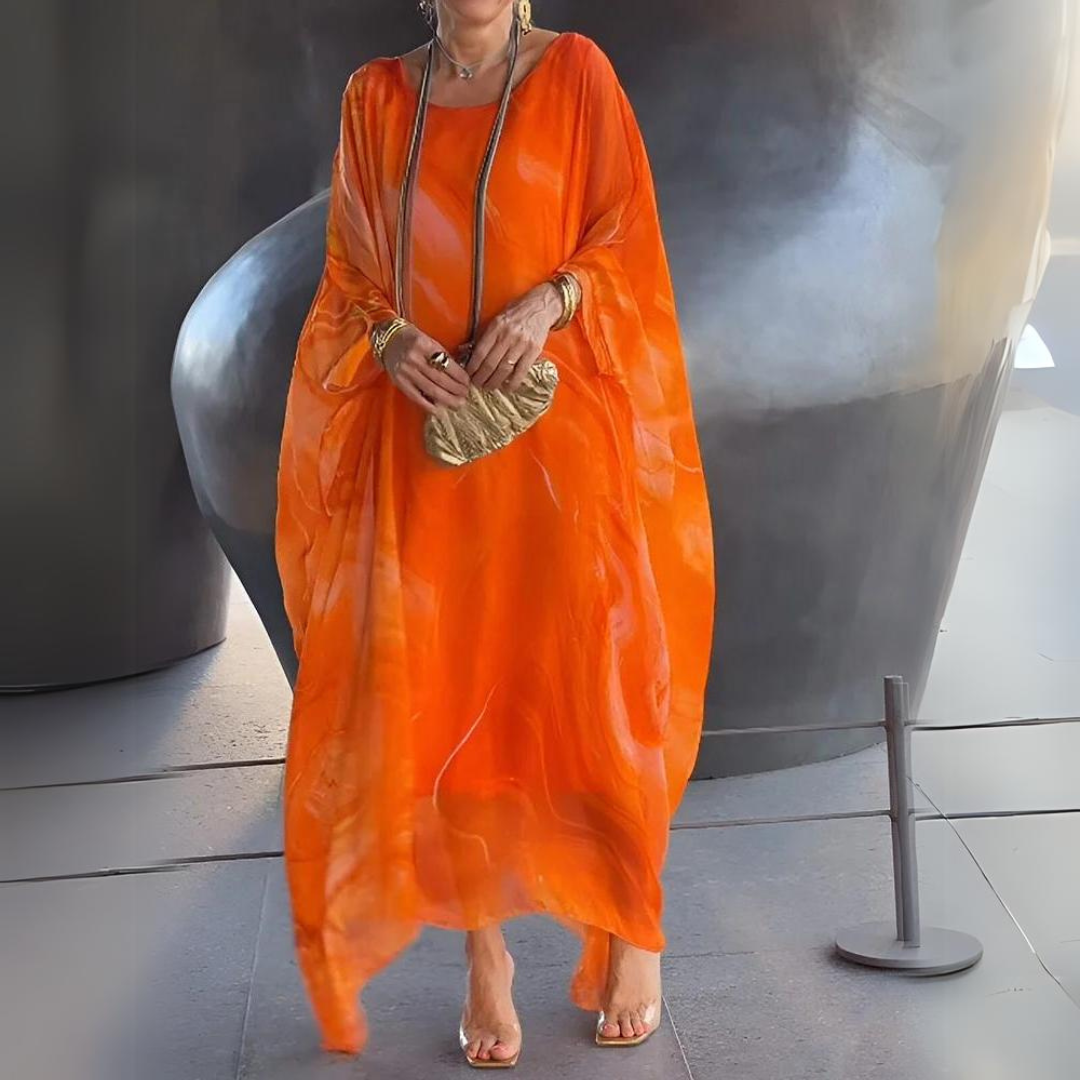 Anke | Elegantes Seiden Chiffon Kleid
