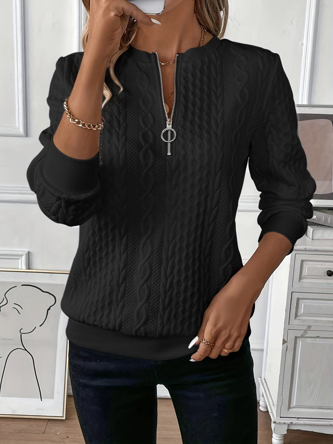 Jasmin | Pullover mit Reißverschluss