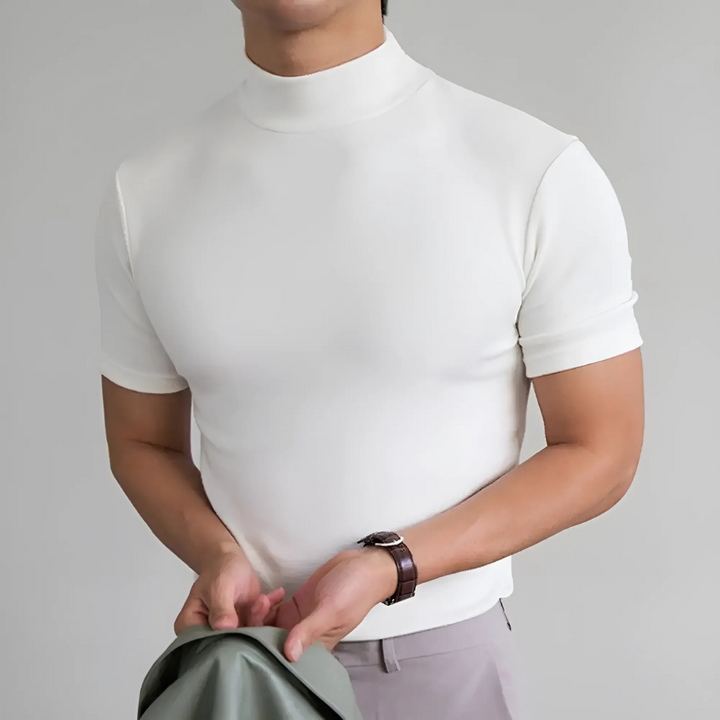 Armando | Minimalistisches T-Shirt mit Stehkragen