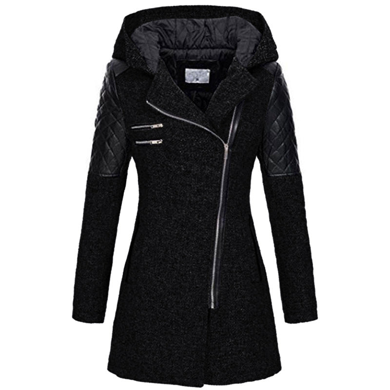 Gudrun | Stylische Wolljacke mit Lederakzenten