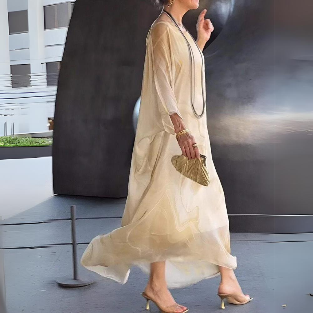 Anke | Elegantes Seiden Chiffon Kleid