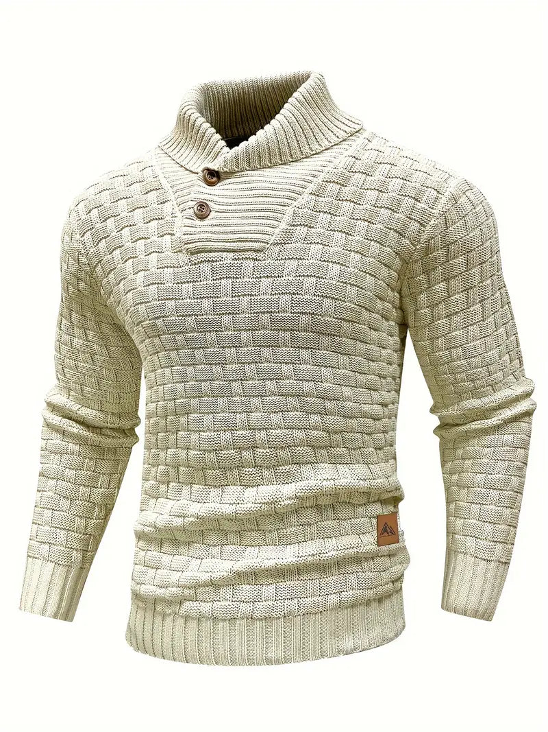 Immanuel | Grobstrick-Pullover mit Knopfleiste