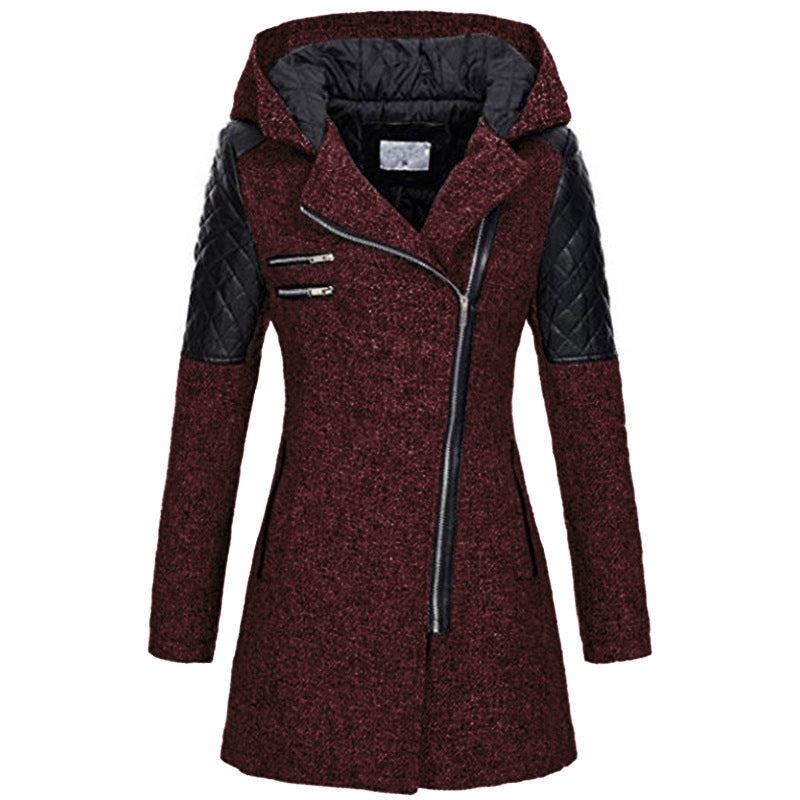 Gudrun | Stylische Wolljacke mit Lederakzenten
