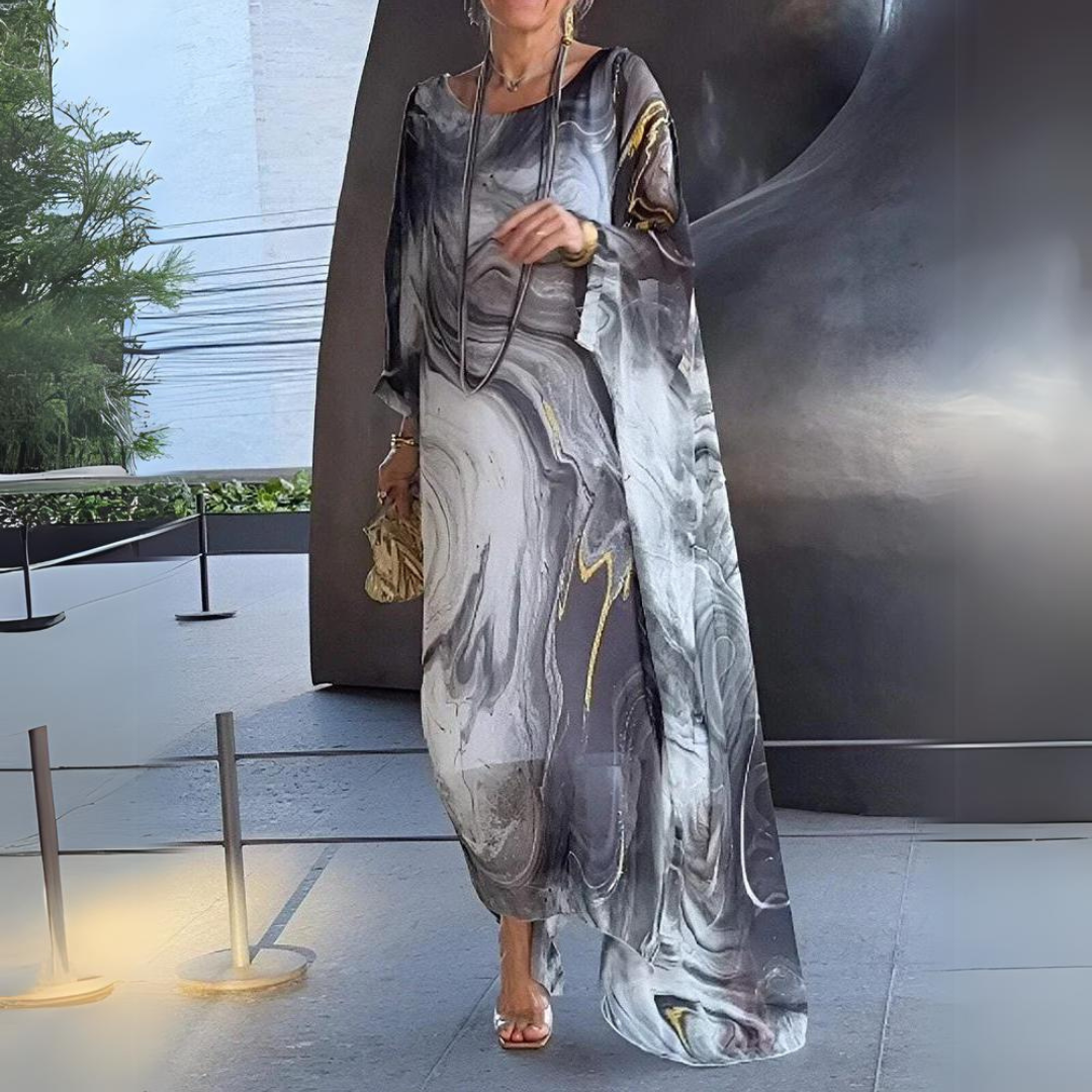 Anke | Elegantes Seiden Chiffon Kleid