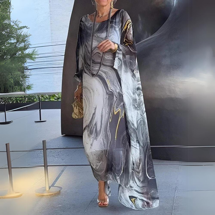Anke | Elegantes Seiden Chiffon Kleid