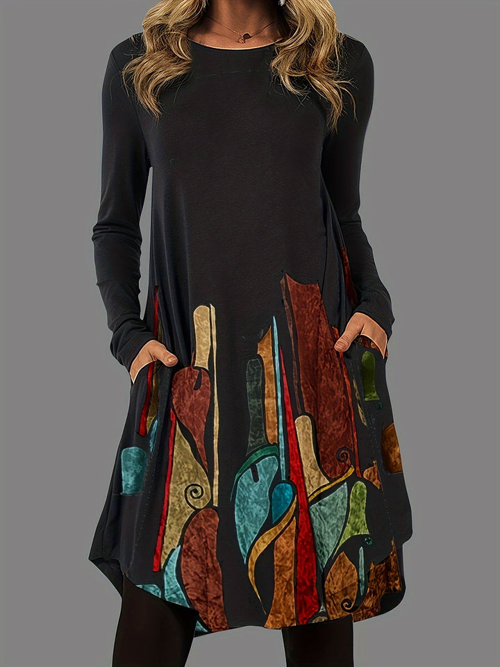 Talia | Einzigartig Gemustertes Kleid