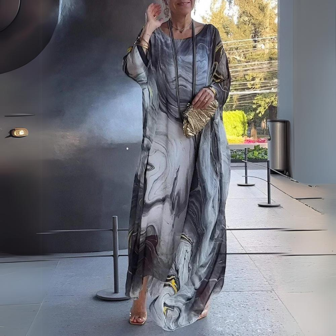 Anke | Elegantes Seiden Chiffon Kleid