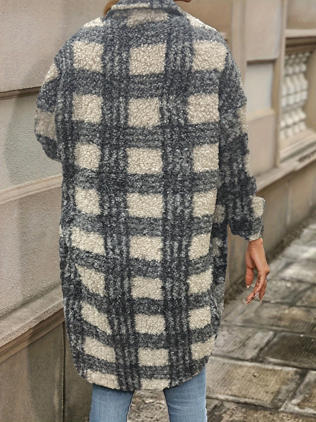 Karola | Karierter Sherpa-Mantel