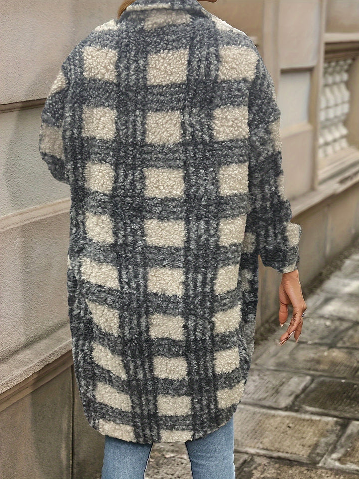 Karola | Karierter Sherpa-Mantel