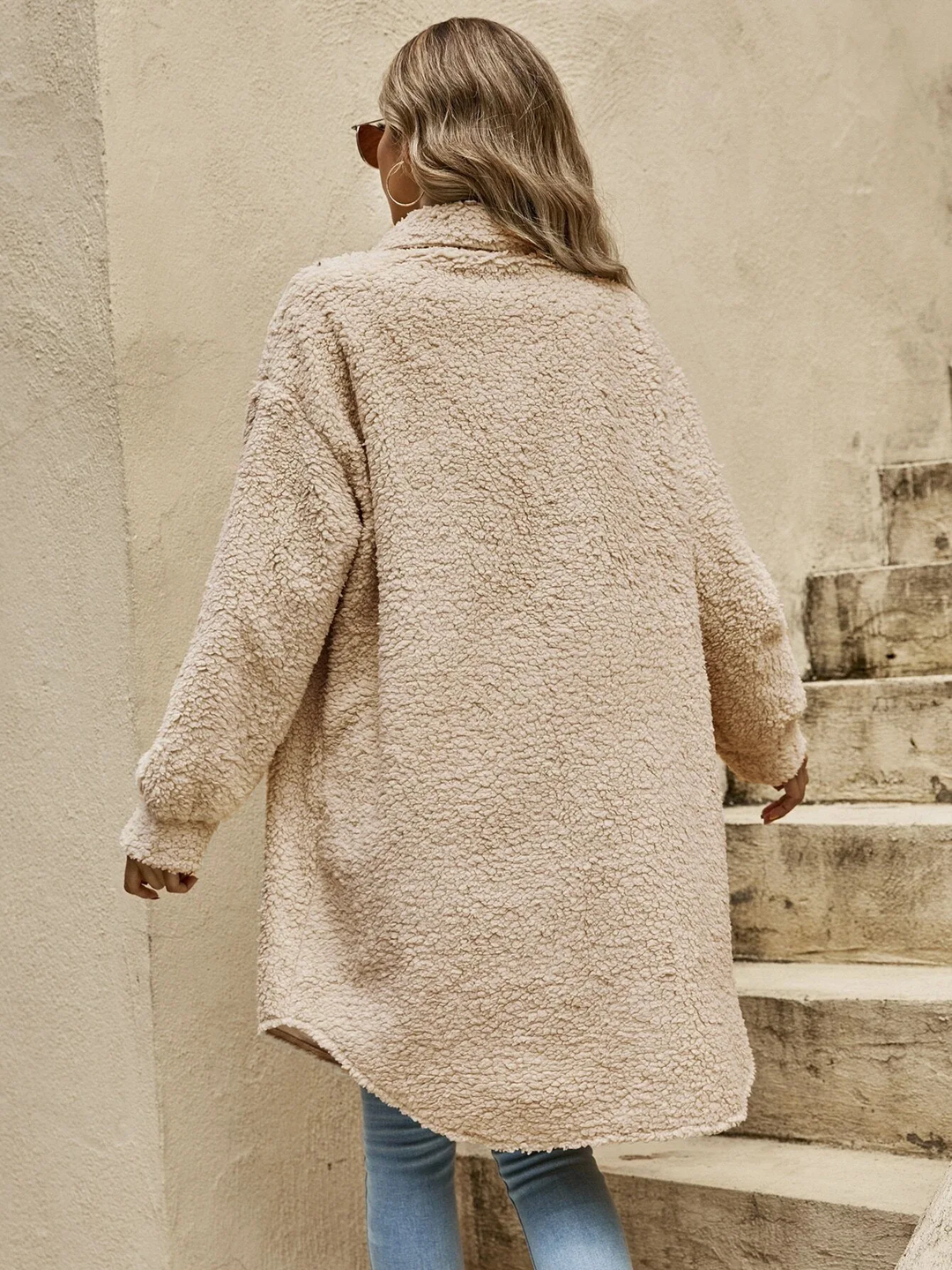 Haley | Bequemer langer Wollstrickjacke
