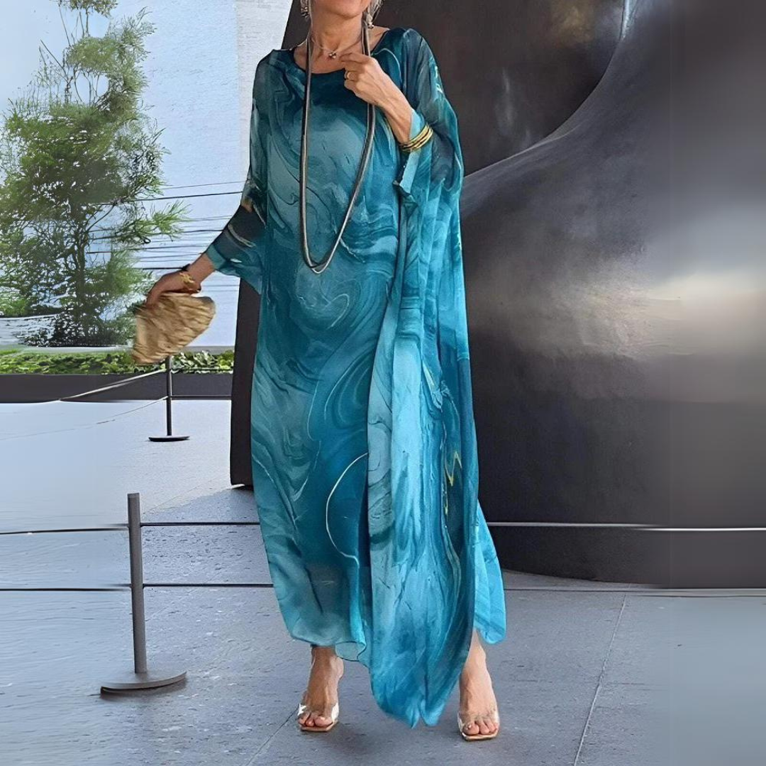 Anke | Elegantes Seiden Chiffon Kleid