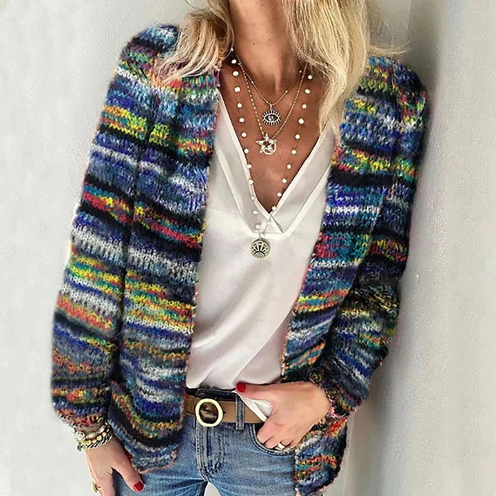 Irene | Mehrfarbige Strickjacke