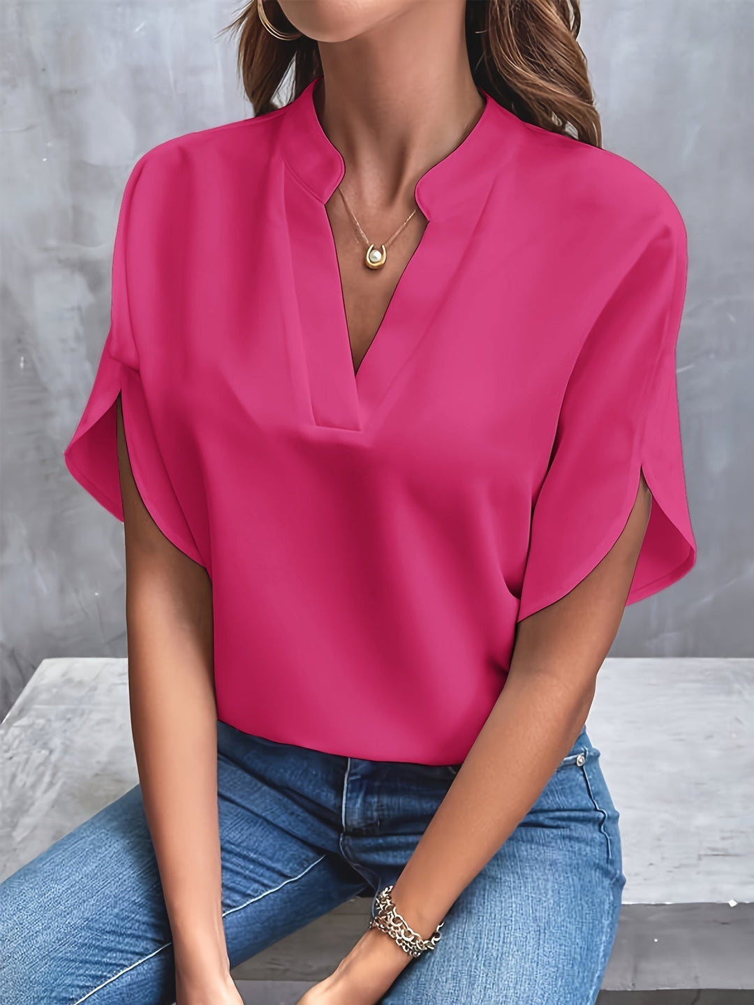 Nancy | Leichte elegante Bluse mit V-Ausschnitt