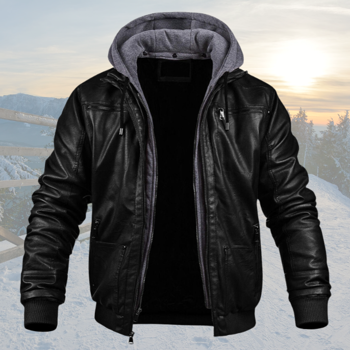 Manfred | Lederjacke mit Kapuze