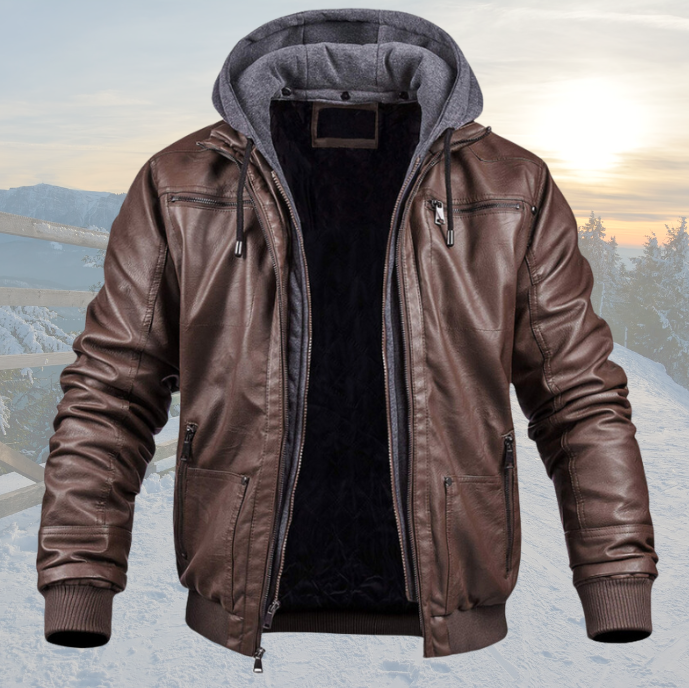 Manfred | Lederjacke mit Kapuze