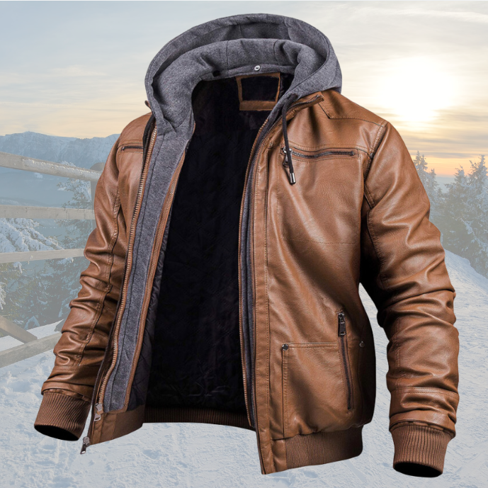 Manfred | Lederjacke mit Kapuze
