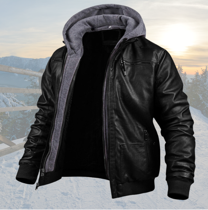 Manfred | Lederjacke mit Kapuze