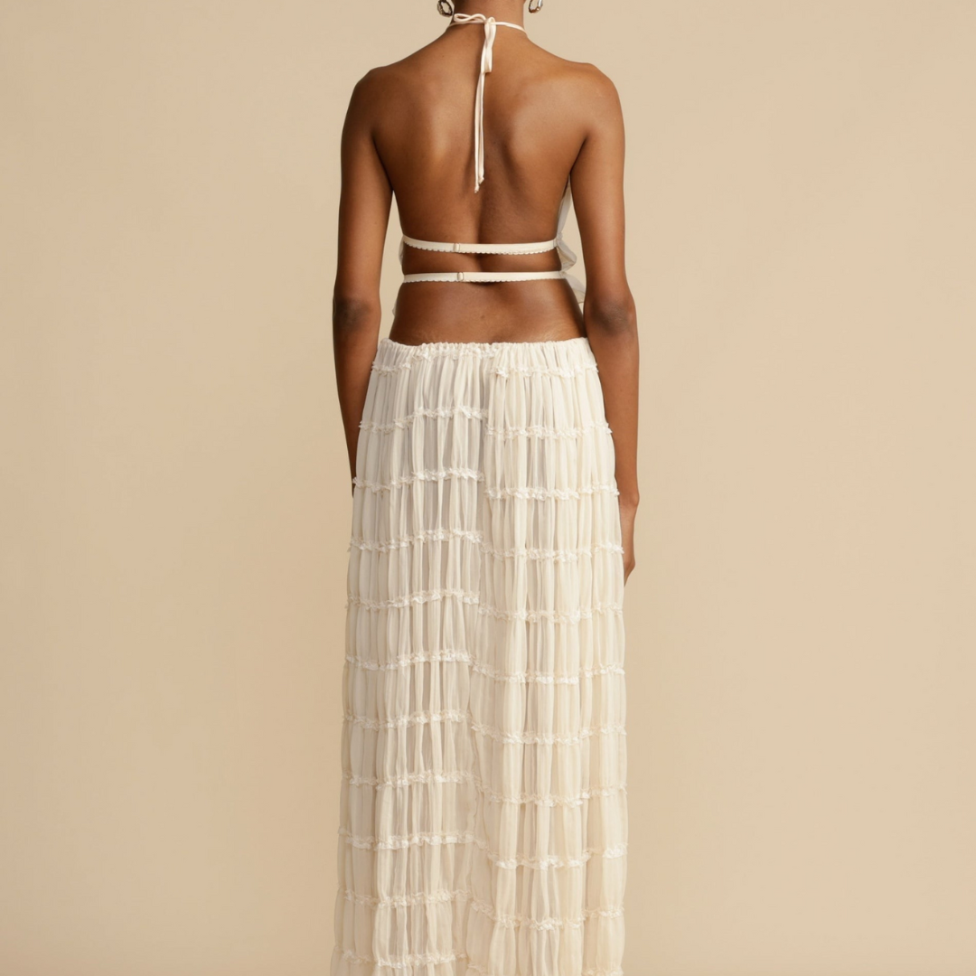 LINA | ELEGANTE TOP UND SMOKE SET MIT HALTER