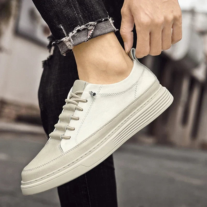 Hannes | Gemusterte Ledersneaker