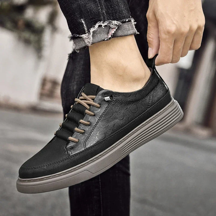 Hannes | Gemusterte Ledersneaker