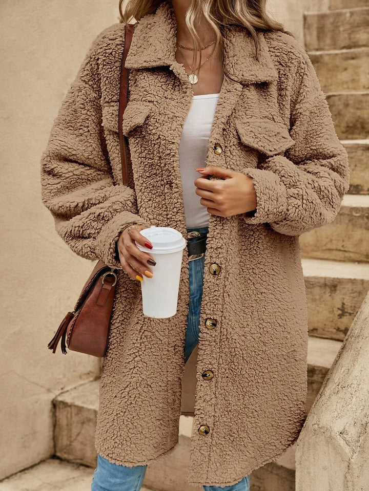 Haley | Bequemer langer Wollstrickjacke
