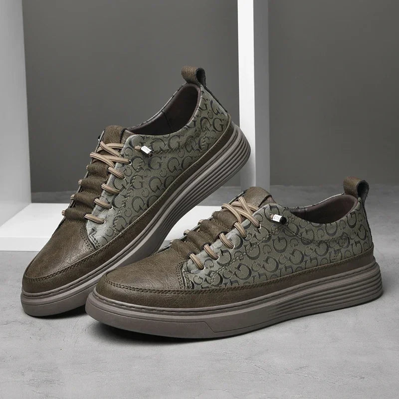 Hannes | Gemusterte Ledersneaker