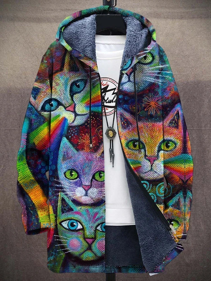 Beatrix | Einzigartiger Kapuzenmantel im Katzen-Design
