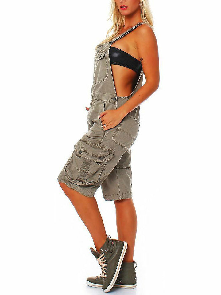 SARA | Verstellbare Denim-Latzhose für Damen mit Cargotaschen