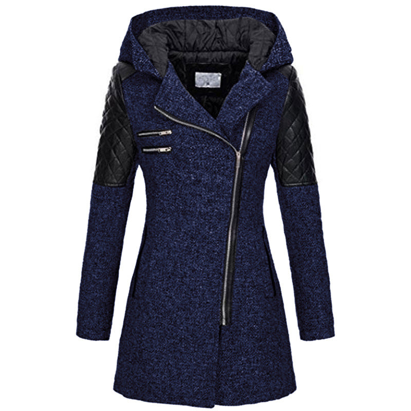 Gudrun | Stylische Wolljacke mit Lederakzenten