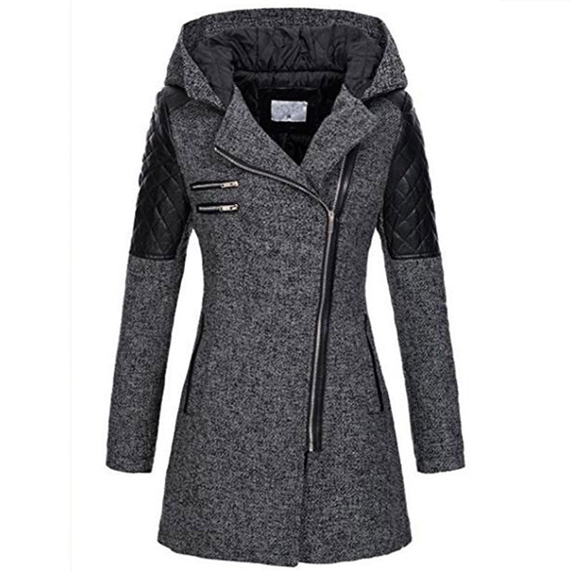 Gudrun | Stylische Wolljacke mit Lederakzenten