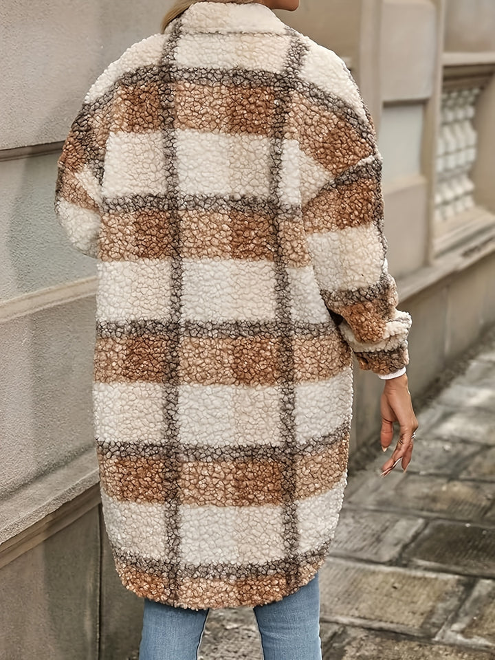 Karola | Karierter Sherpa-Mantel