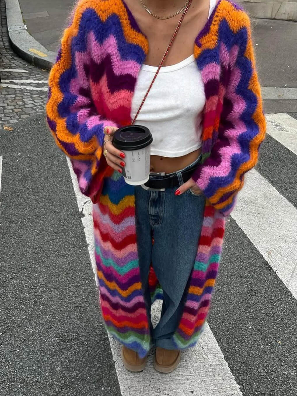 Philine | Regenbogen-Strickjacke