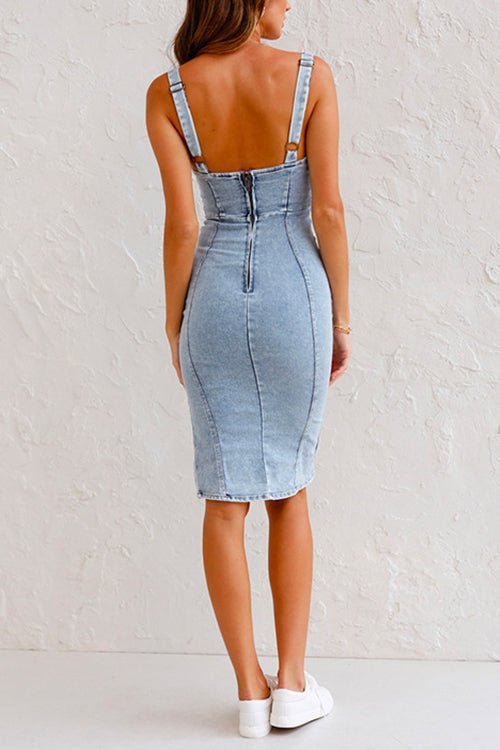 Zoë | Jeanskleid mit verstellbaren Trägern